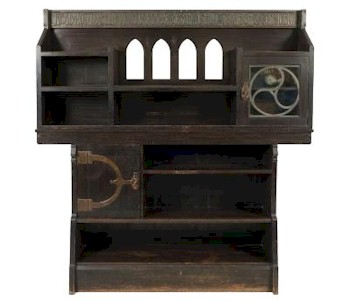 A Liberty Co Ltd Arts and Crafts oak dresser/bookcase (FS21/967) is being offered in the furniture section of the sale.