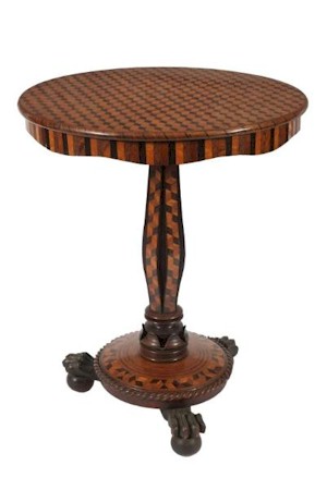A Fine Early Victorian Parquetry Circular Occasional Table (FS21/928) is inviting offers of between £2,000 and £3,000.