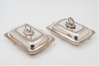 A pair of George III rectangular entree dishes and covers (FS22/131) carry a pre-sale estimate of £800-£1,200 and will be offered on the first day of the three day
        sale in Exeter.