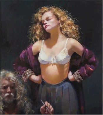 The Painter with Lisa (FS22/357) by Robert Lenkiewicz (1941-2002) realised £19,000 at auction in the South West of England.