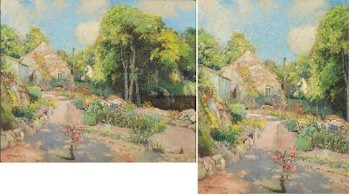 My Studio Garden (FS23/246) by the painter Samuel John Lamorna Birch (1869-1955) features in picture auction of the Summer 2014 Fine Art Sale.