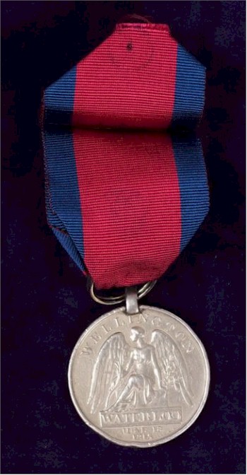 The 1815 Waterloo Medal awarded to Charles Quinn 1st Batt 40th Rgt Foot (SC19/427), which carries a pre-sale estimate of £1,000-£1,200.