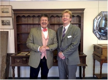 Brian Goodison-Blanks with Tim Wonnacott at last year's Bargain Hunt held in our salerooms.
