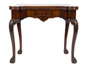 A George II Carved Mahogany Card Table (FS27/696) features in the furniture auction with a pre-sale estimate of £4,000-£6,000.