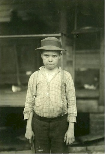 This gelatin-silver print by Lewis Wickes Hine (1874-1940, Winsconsin, USA) entitled 'George, A Worker in A Cotton Mill Vintage' (FS29/462) is
       is just one example of his work in the auction.