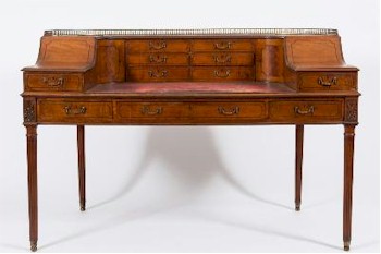 The furniture sale includes a late 19th Century Satinwood and Inlaid Carlton House Writing Desk (FS30/885).