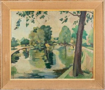 The Pictures Auction of the Fine Sale also includes an oil painting of St Stephens Green in Dublin (FS30/293) by
        Georgette Rondell (1915-1942).