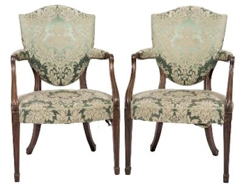 A set of four early 19th Century mahogany open armchairs (FS37/1142).