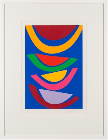 Terry Frost, RA (1915-2003): Swing Blue. A silkscreen print; image size 46x31.5cm. Estimate £1,000-£1,500.