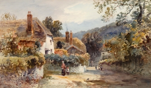 A Village Scene by Alfred Leyman (1856-1933), One of a Pair; Sold for £1,600 (for the pair)