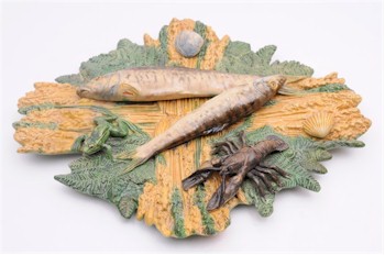 An Alfred Renoleau Palissay Ware Plaque (FS17/555) offered in our Three Day Fine Art Sale starting on 29th January 2013 at our salerooms in Exeter, a style which
            heavily influenced the development of Majolica pottery.