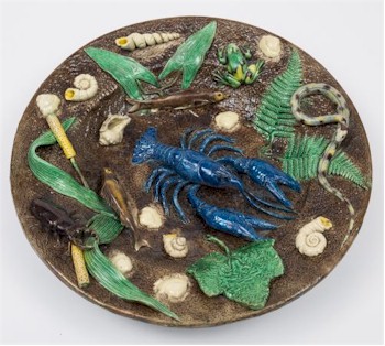 A Paris school Palissy Ware dish by François Maurice.