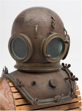 An early 12 bolt square corselet diving helmet by CE Heinke & Co Ltd, which we will also be auctioning in June 2016.