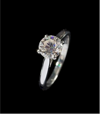 This Cartier diamond ring (FS24/194) is a good example of a circular, brilliant-cut
        diamond certified E colour and VS1 clarity.