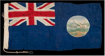 An early 20th Century Falklands Island flag from the RRS Discovery II Expedition
        of 1930s, which sold for £450 (MA19/10).