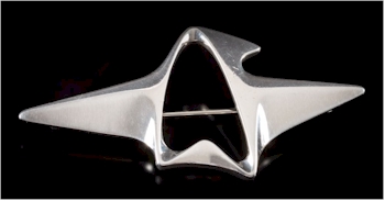 A Georg Jensen abstract brooch, circa 1965 displaying London import marks (View 2).