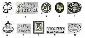 Georg Jensen maker's marks used from 1904 until present.