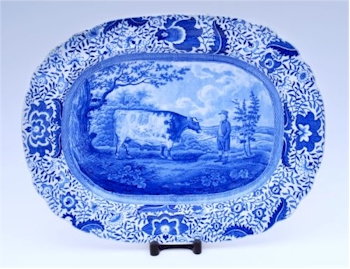 The Durham Ox meat plate, circa 1810.