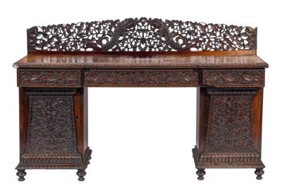 An Anglo-Indian Carved and Stained Hardwood, probably Padouk, Sideboard, 'Possibly
        Southern India', Second Quarter 19th Century (FS53/1627).