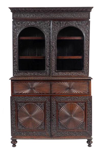 An Anglo-Indian Hardwood, probably Padouk, and Glazed Cabinet Bookcase, Second Quarter
        19th Century (FS53/1628).