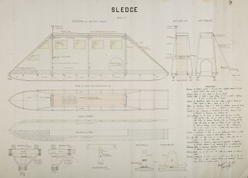francis davies design for a covered polar sledge dated 1920.