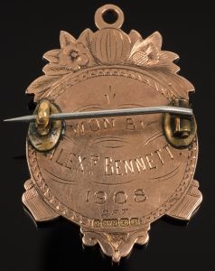 alex bennett 9ct gold and enamel medal scotland v england 1908