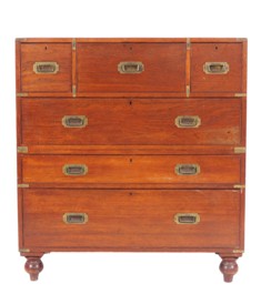 a 19th century teak and brass mounted campaign chest (fs19/770)