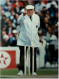 The Late Umpire David Shepherd MBE, whose personal collection of Cricket memorabilia
        was auction in Honiton on 4th August 2010.