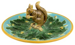 A late Victorial majolica nut dish.