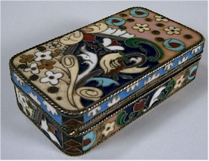 An Imperial Russian Silver and Neillo Inlaid Snuff Box.