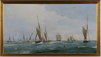 The Smacksman and Brixham Trawlers by Richard Mark Myers (FS12/334). Estmate: £1,400-£1,800.