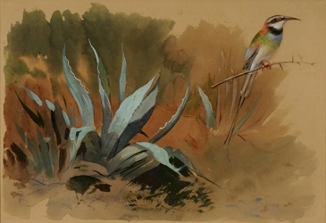 One of a collection of seven Thorburn drawings and watercolours, estimated at betwen £300 and £3,500.