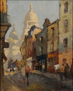 A view of Le Sacre Coer (estimate £250-£350) in a collection by descent from the studio of Edward Wesson.