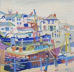 A view of a Cornish Harbour by Fred Yates, estimated at £800-£1,200.