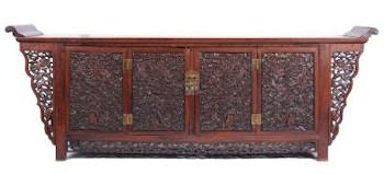 We are inviting bids of between £2,000 and £4,000 for this Chinese Carved Hardwood Altar Cabinet (FS19/787).