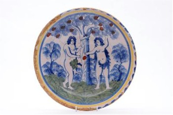 An English Delft Adam and Eve Charger is being offered in the ceramics section of the Fine Art Auction with a pre-sale
        estimate of between £1,000 and £1,5000 (FS19/393).