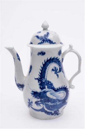 A rare Worcester porcelain coffee pot and cover is inviting bids of between £4,000 and £6,000 (FS19/440).