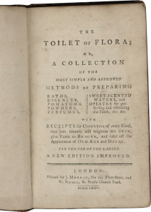 'The Toilet of Flora' published in 1775 is one of the noteworthy books in rare book sale in August 2013.