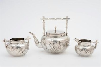 The silver auction also includes a Chinese silver three piece tea service (FS20/118) that is inviting bids of around £1,200-£1,500.