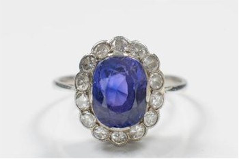 A Sapphire and Diamond Mounted Oval Cluster Ring (FS20/286) offered in our Two Day Fine Art Sale starting on 23rd October 2013 at our salerooms in Exeter, Devon.