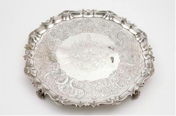 A large George II silver salver (FS21/118) is being offered amongst the silverware in the auction.