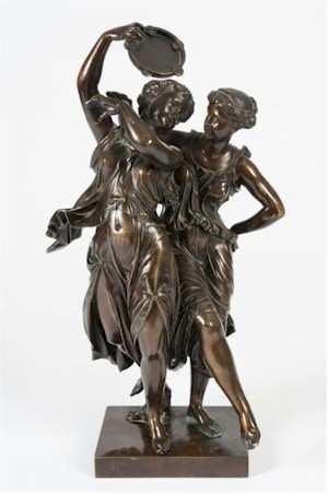 The Works of Art auction within the Fine Sale includes a bronze study of two neo-classical dancers by Henry Etienne Dumaige (1830–1888) (FS21/791) that carries a pre-sale estimate of £1,000-£1,500.
