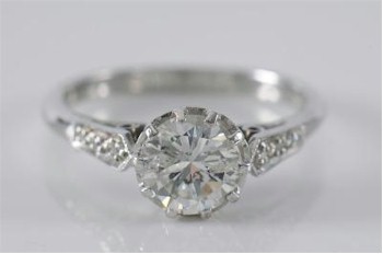 A diamond, single stone ring (FS21/232) with a circular, brilliant cut diamond weighing 1.38 carats is expected to fetch between £1,200 and £1,400.