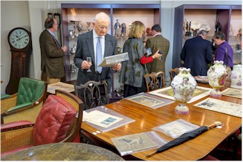 Guests enjoyed drinks and canapes as they studied the lots on offer in the first of the quarterly fine art auctions of 2014.