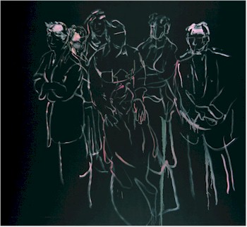 Daniel Goddard believes Lenkiewicz's outline drawings or what the artist called 'first statements', such
        as this canvas of a family group (SF15/518) that sold for £3,200 in 2008, are unlikely to command similar prices in today's market.