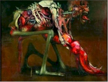 Important Lenkiewicz works, such as Man Presenting His Entrails (SF15/377) that
        sold for £65,000 in April 2008, still command high prices.
