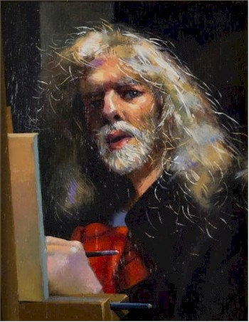 There are 26 paintings by Robert Lenkiewicz (1941-2002) in the pictures auction of the sale, including this self-portait
        of the artist wearing a red scarf (FS22/332) that is inviting bids of between £5,000
        and £7,000.