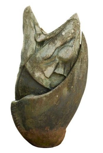 A Reconstituted Stone Garden Ornament in the Form of a Fish's Head (FS22/793) is attracting bids in the range £150-£250.