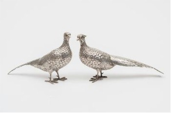 There is also a pair of Dutch hallmarked cruets in the form of pheasants (FS23/92) in fine silver auction, estimated at £300-£400.