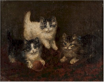 The first of a pair of paintings of kittens by Frederick French (1883-1916) that
    sold in our salerooms for £480 in April 2014 (FS22/396).